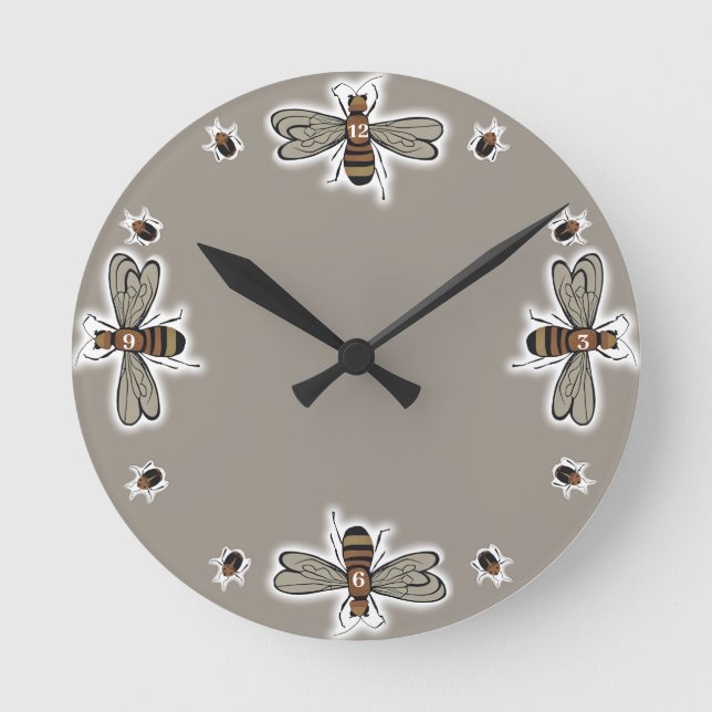 Insekten Runde Wanduhr (Vorderseite)