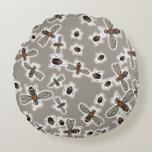 Insekten Rundes Kissen