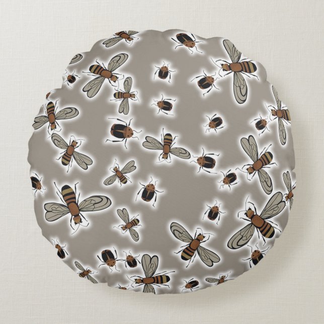 Insekten Rundes Kissen (Vorderseite)