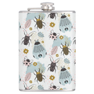 Insekten und Blume Flachmann