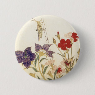 Insekten und Blumen durch Utamaro Button