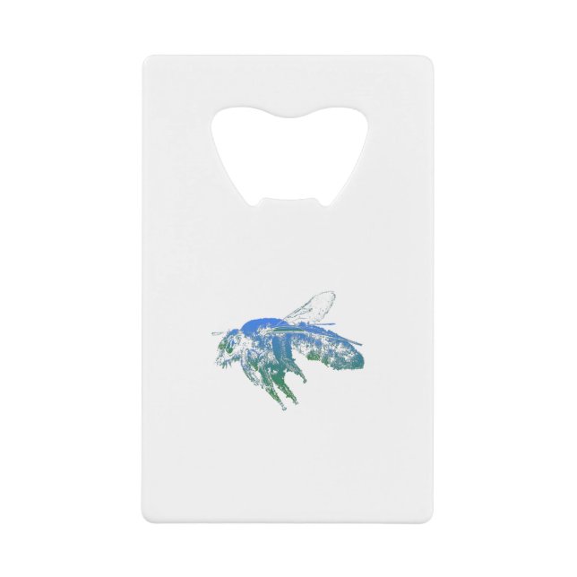 Insektenblau Geldbeutel Flaschenöffner (Vorderseite)