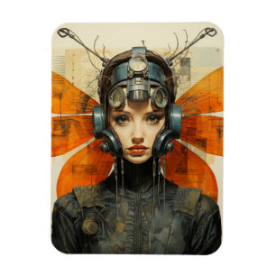 Insektenfrau Scifi Kunst Magnet