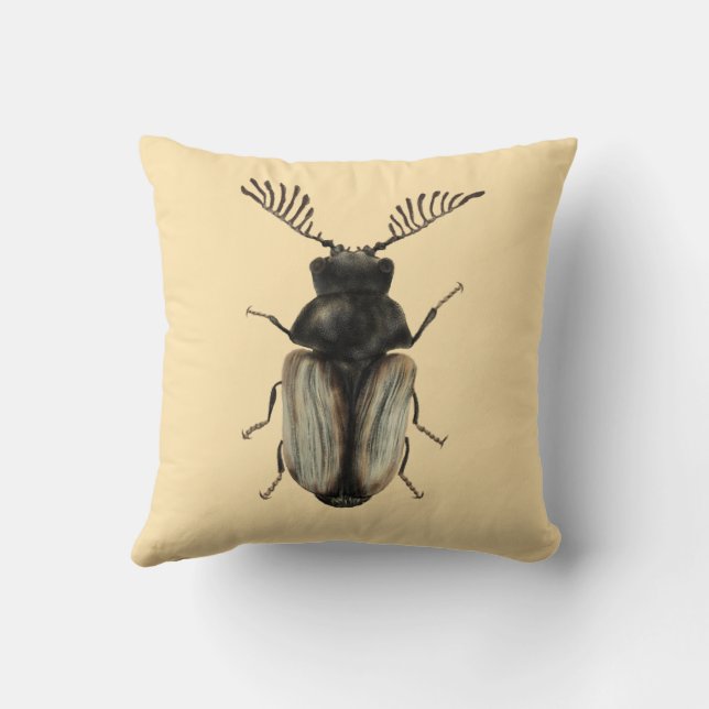 Insektenkunst: Cooler Käfer Kissen (Rückseite)