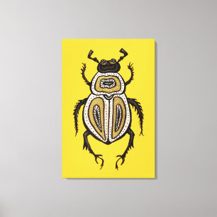 Insektenkunst Lover Yellow Decorative Käfer Leinwanddruck