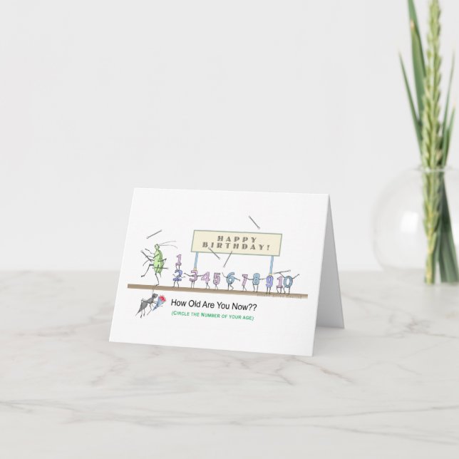 Insektenparade Happy Birthday Coloring Card Karte (Vorderseite)