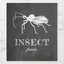 Insektenpaws. Chalkboard-Halloween-Party. Hexe Weinetikett