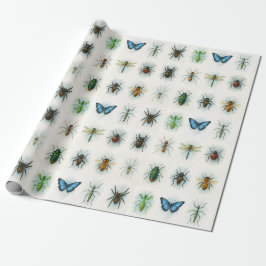 Insektensammlung Aquarellmalerei Insektenkunst Geschenkpapier