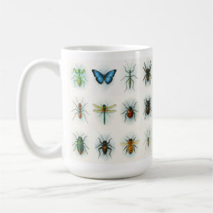 Insektensammlung Aquarellmalerei Insektenkunst  Kaffeetasse