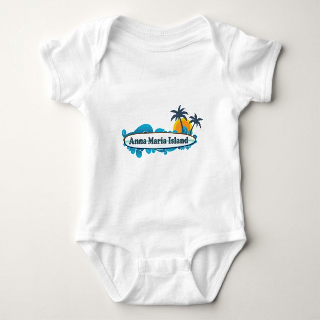 Insel Annas Maria - Brandungs-Entwurf Baby Strampler (Vorderseite)