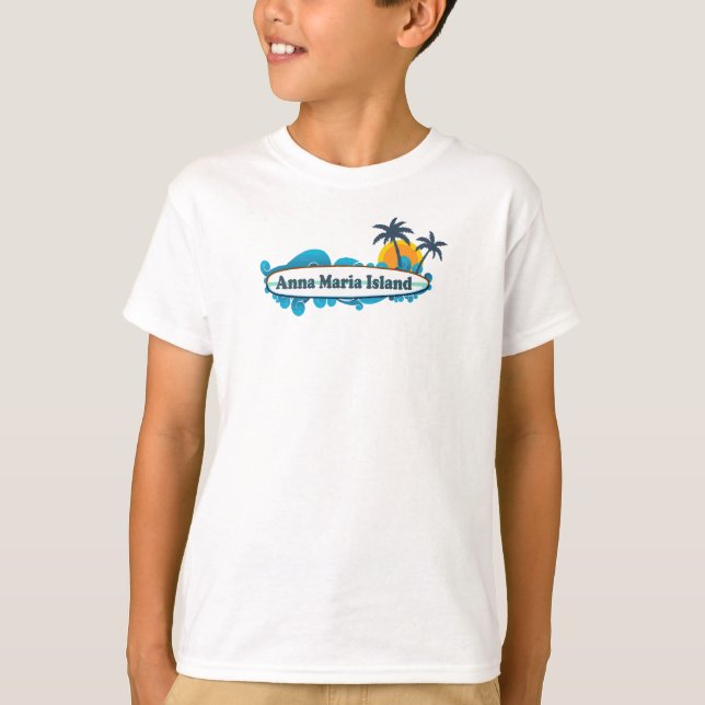 Insel Annas Maria - Brandungs-Entwurf T-Shirt (Vorderseite)
