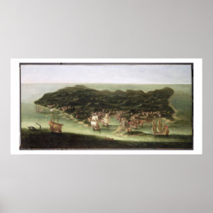Insel Barbados, c.1694 (Öl auf Leinwand) Poster