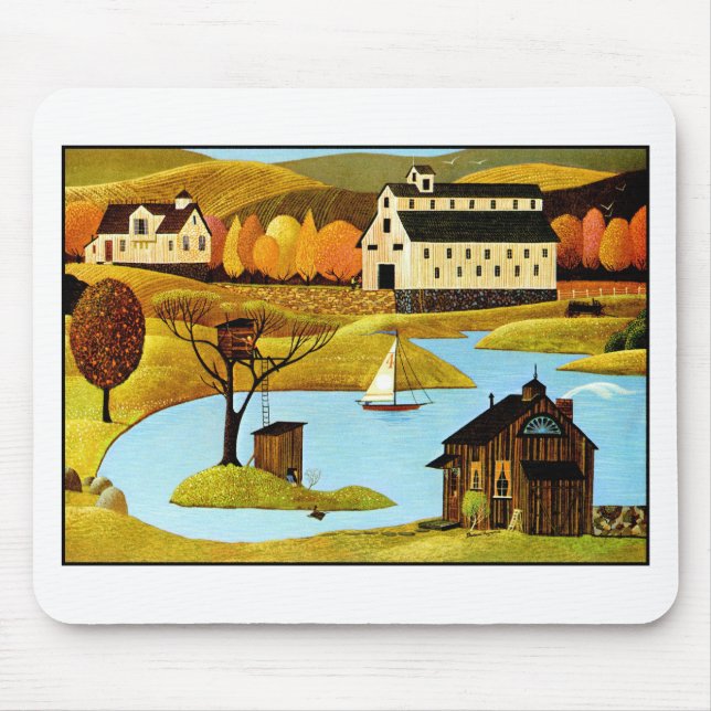 Insel-Baum-Haus Mousepad (Vorne)