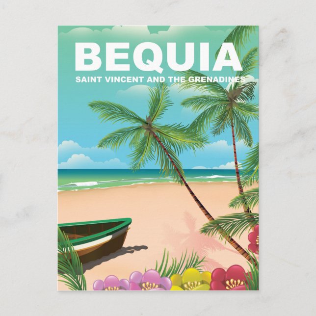 Insel Bequia in St. Vincent und die Grenadinen Postkarte (Vorderseite)