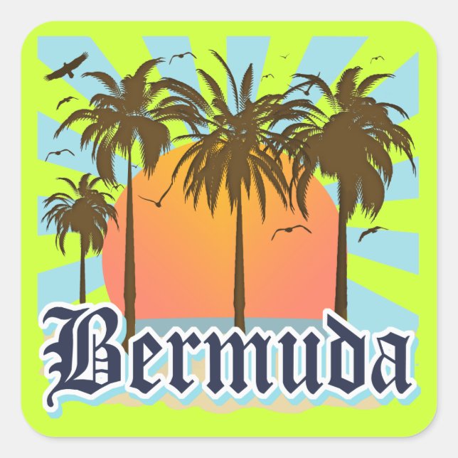Insel Bermuda Souvenirs Quadratischer Aufkleber (Vorderseite)