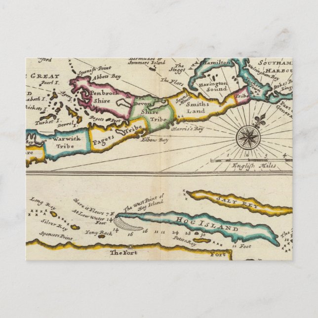 Insel Bermuda, Teil der Insel Providence Postkarte (Vorderseite)