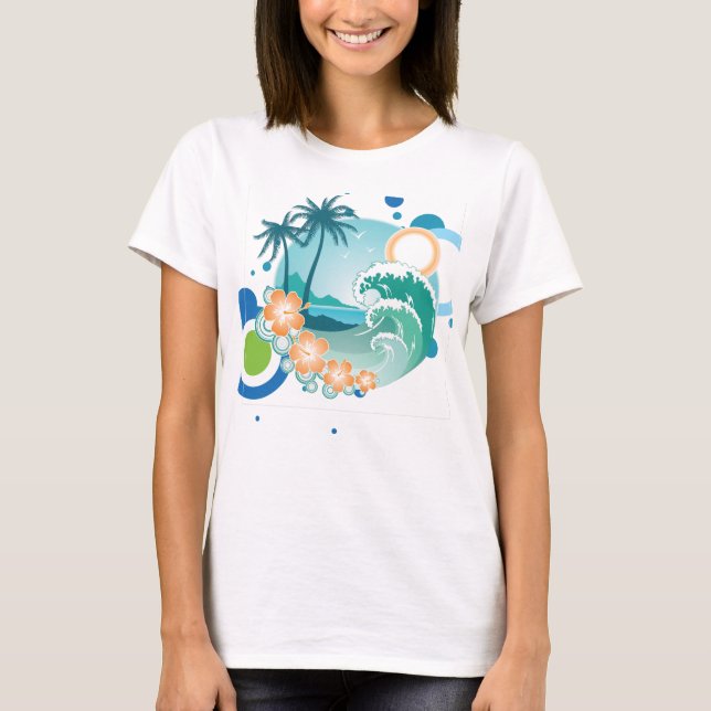 Insel-Brandungs-T - Shirt (Vorderseite)