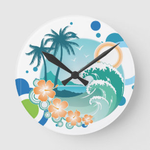 Insel-Brandungs-Wanduhr Runde Wanduhr