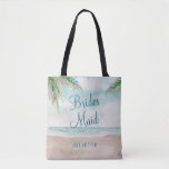 Insel Breeze bemalt Strand Szene Bridesmaid Tasche<br><div class="desc">Insel Breeze Painted Beach Szene,  mit Ocean Waves,  Sandy Beach und Palmen,  mit einem schönen aquamarinen blauen Himmel. Mit modernen Typografie-Script-Schriftart. Ein Sommer tropischer Strand oder Hochzeit in Urlaubsort Design - Personalisierte Bridesmaid-Tragetaschen! ~ Karo mein Shop zu sehen,  die gesamte Hochzeitssuite für dieses Design!</div>