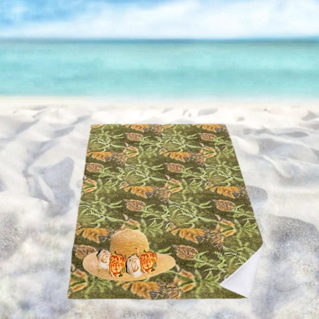 Insel Browns Strandtuch (This Island Browns Beach Towel design, resembles the tropical flora, on the islands!)