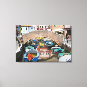 Insel Burano, Burano, Italien. Bunt Leinwanddruck