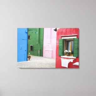 Insel Burano, Burano, Italien. Farbige Burano 2 Leinwanddruck