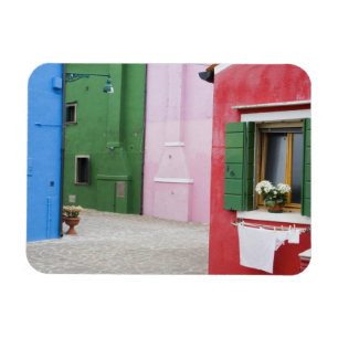 Insel Burano, Burano, Italien. Farbige Burano 2 Magnet
