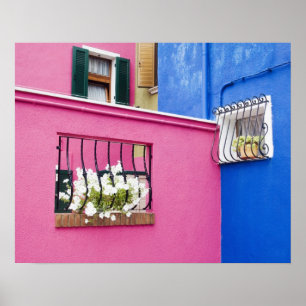 Insel Burano, Burano, Italien. Farbige Burano Poster