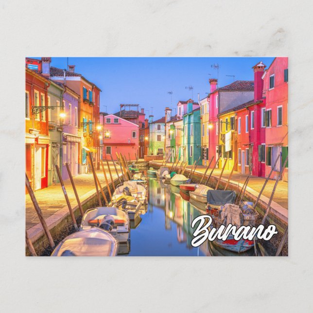 Insel Burano, Italien Postkarte (Vorderseite)
