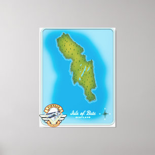 Insel Bute Karte Leinwanddruck