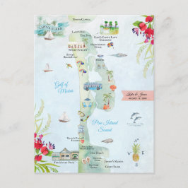 Insel Captiva | Hochzeit in Urlaubsort Fahrplan Postkarte