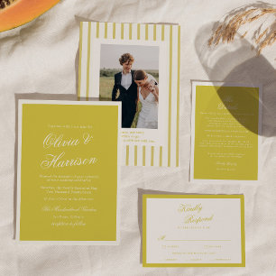 Insel Citrus Gelb Elegante Schreibschrift Hochzeit Einladung