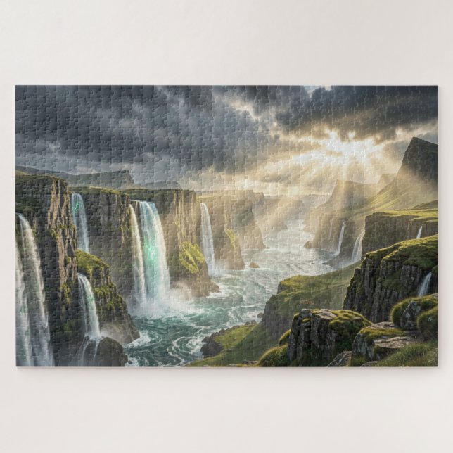 Insel der Legenden Küstenwasserfall Puzzle (Horizontal)
