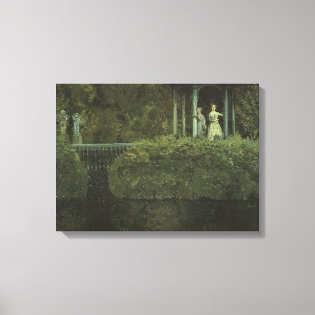 Insel der Liebe (von Konstantin Somov) Leinwanddruck (Vorderseite)