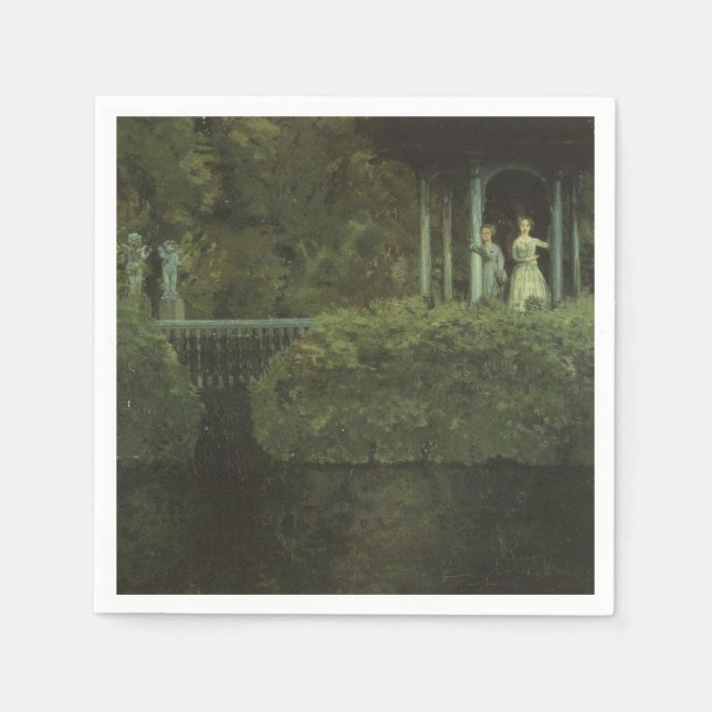 Insel der Liebe (von Konstantin Somov) Serviette (Vorderseite)