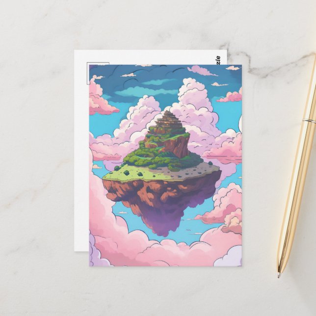 Insel der Wolken Postkarte (Vorderseite/Rückseite Beispiel)