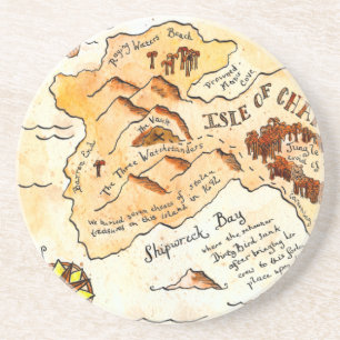 Insel des Möglichkeits-Schatz-Karten-Untersetzer Getränkeuntersetzer