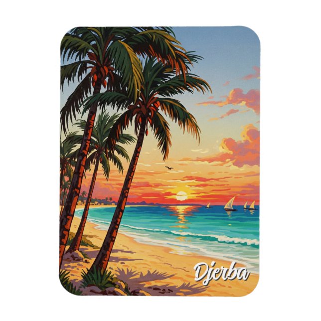Insel Djerba Tunesien Postkarte Magnet (Vertikal)