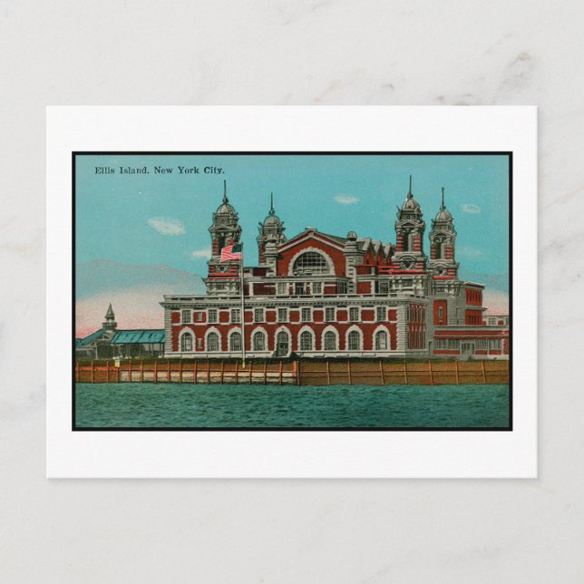 Insel Ellis, NYC Postkarte (Vorderseite)