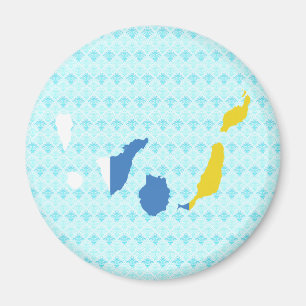 Insel-Flaggen-Karte Größengleich Magnet