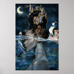 Insel-Frau-Plakat Poster