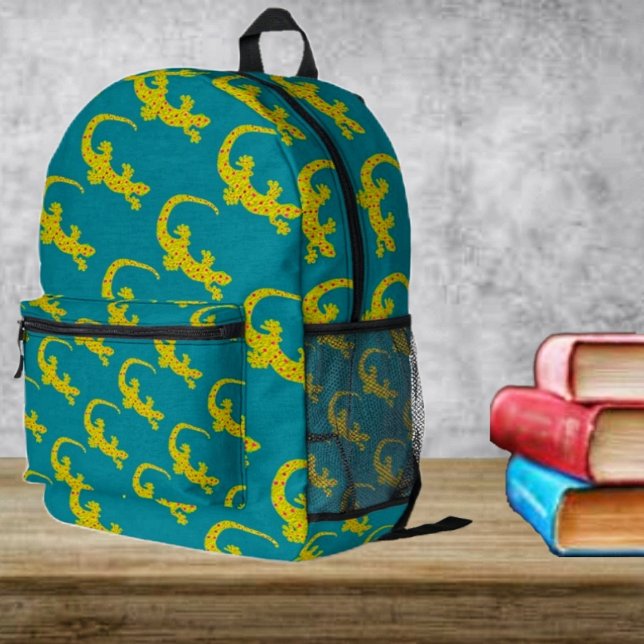 Insel Gecko Bedruckter Rucksack (This Island Gecko design, fits someone who likes reptiles, especially cute ones, like this!)