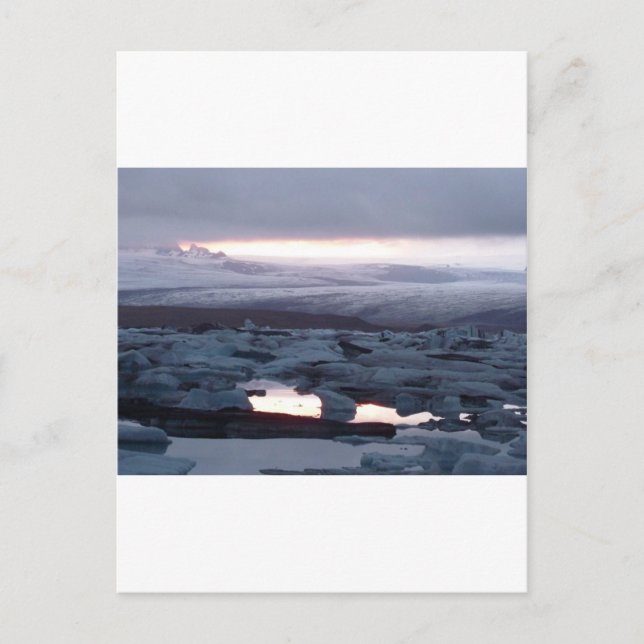 Insel Gletscherlagune Postkarte (Vorderseite)