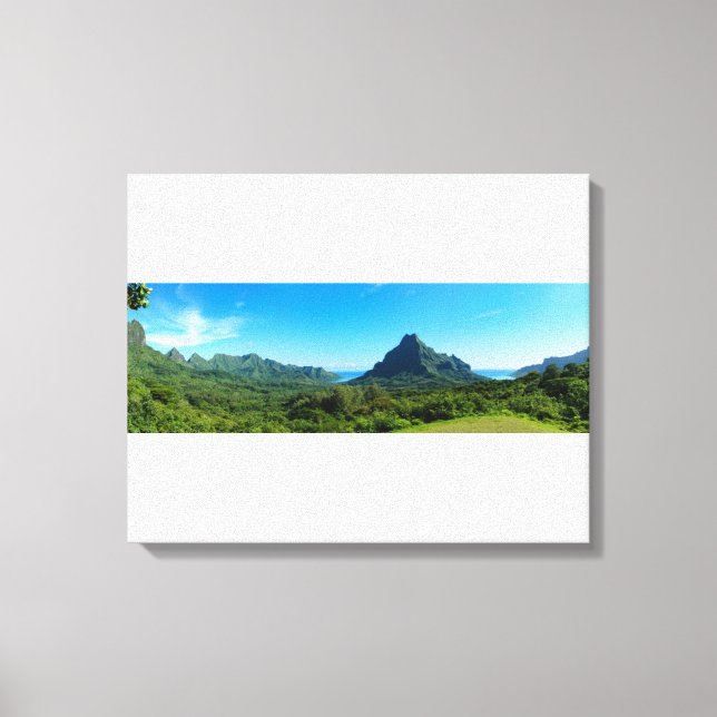 Insel Green Moorea mit Panorama Leinwanddruck (Vorderseite)