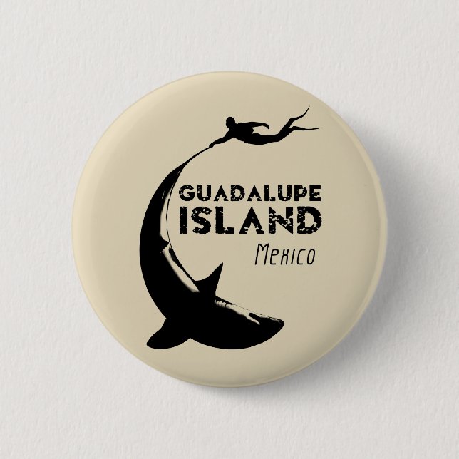 Insel Guadalupe Mexiko | Tauchen mit Haien Button (Vorderseite)