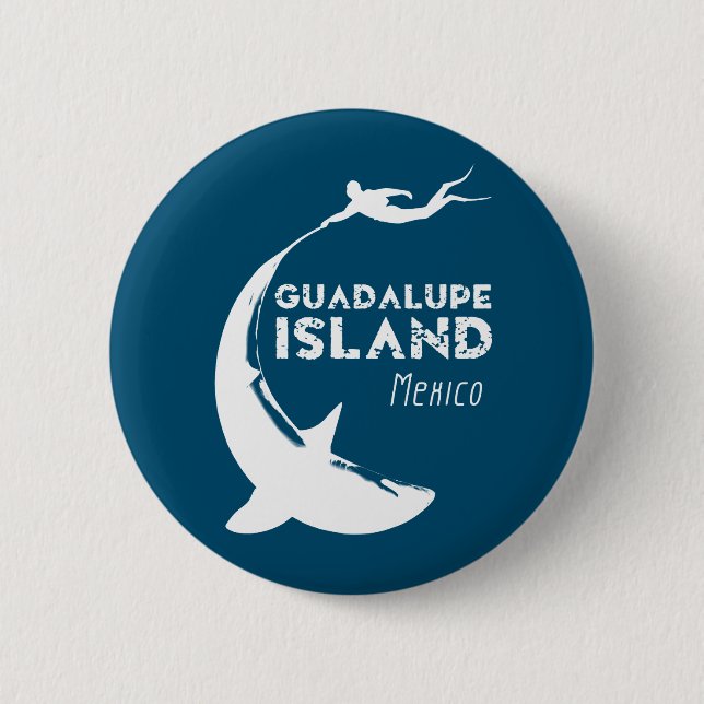 Insel Guadalupe Mexiko | Tauchen mit Haien Button (Vorderseite)
