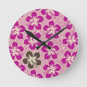 Insel Hibiskus Hawaiianische Maueruhren Runde Wanduhr
