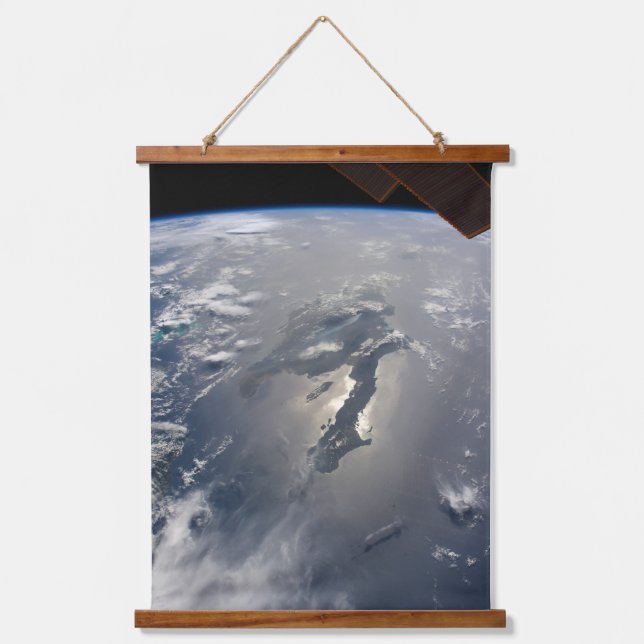Insel Hispaniola mit Sunglin Wandteppich Mit Holzrahmen (Vorderseite)