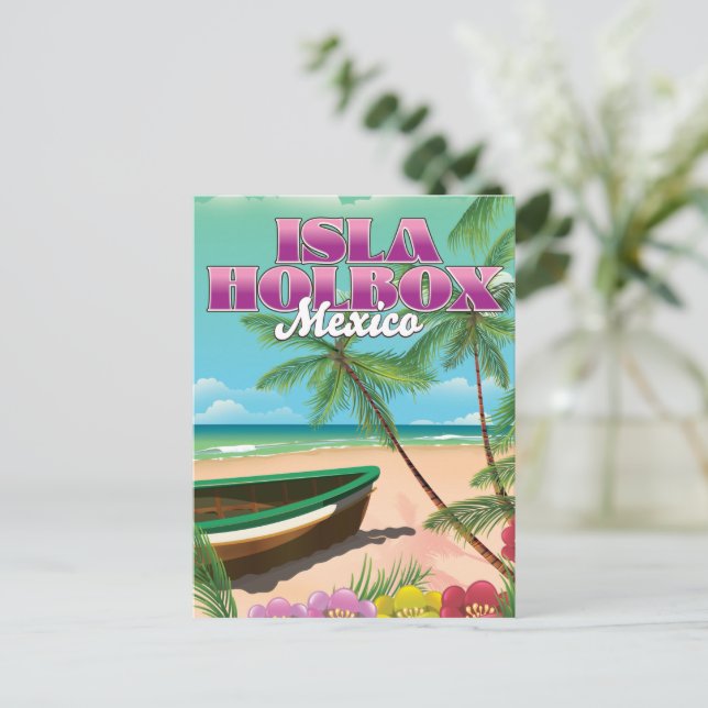 Insel Holbox Mexiko Postkarte (Stehend Vorderseite)