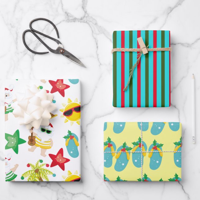 Insel Holiday Wrapping Sheets, Matte 19" x 29" Geschenkpapier Set (Vorderseite)